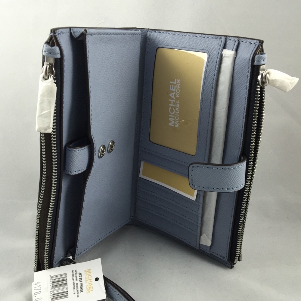 Michael Kors NEW jet set travel double zip wallet - Picture 8 of 8